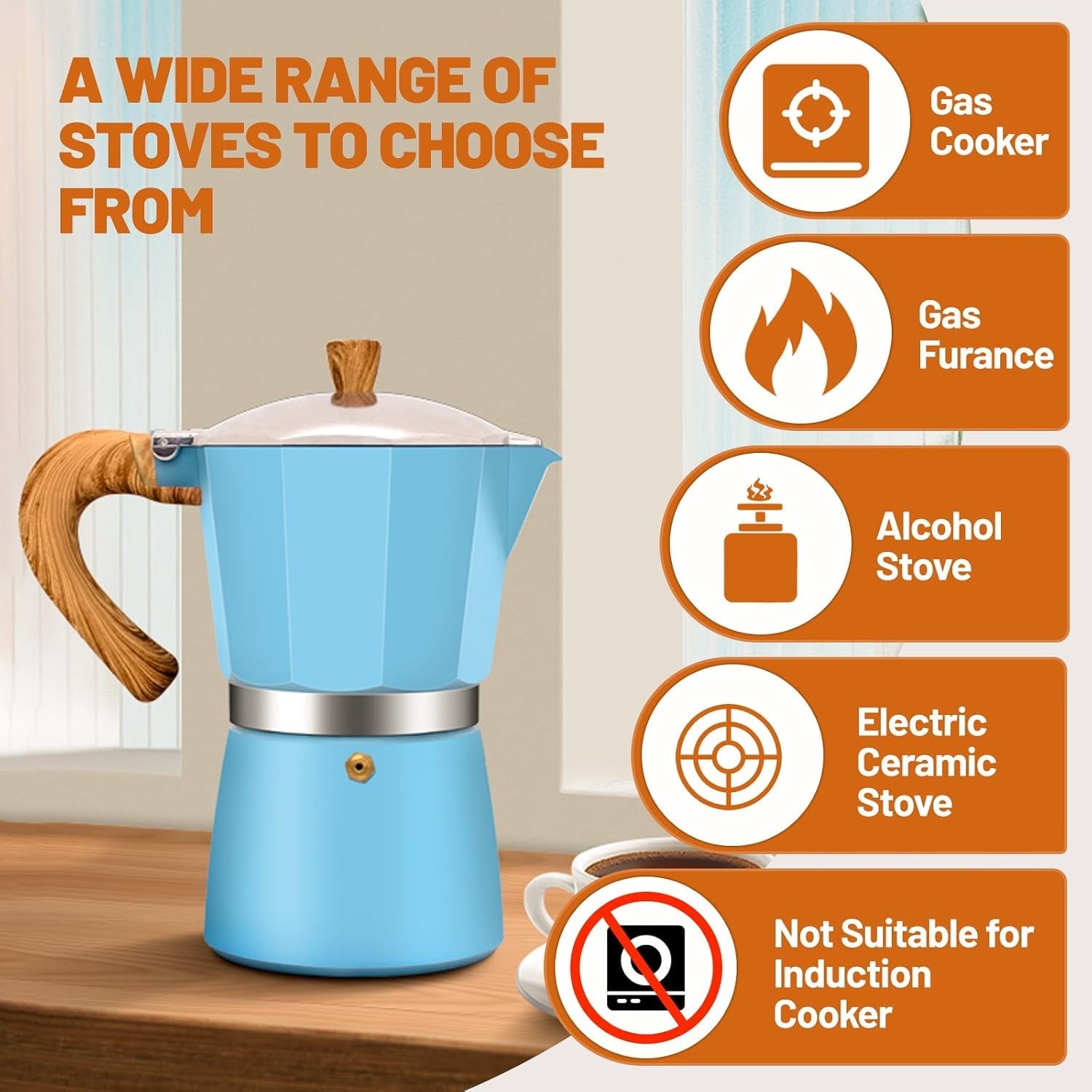 Stovetop Coffee Percolator Manual Espresso & Coffee Maker