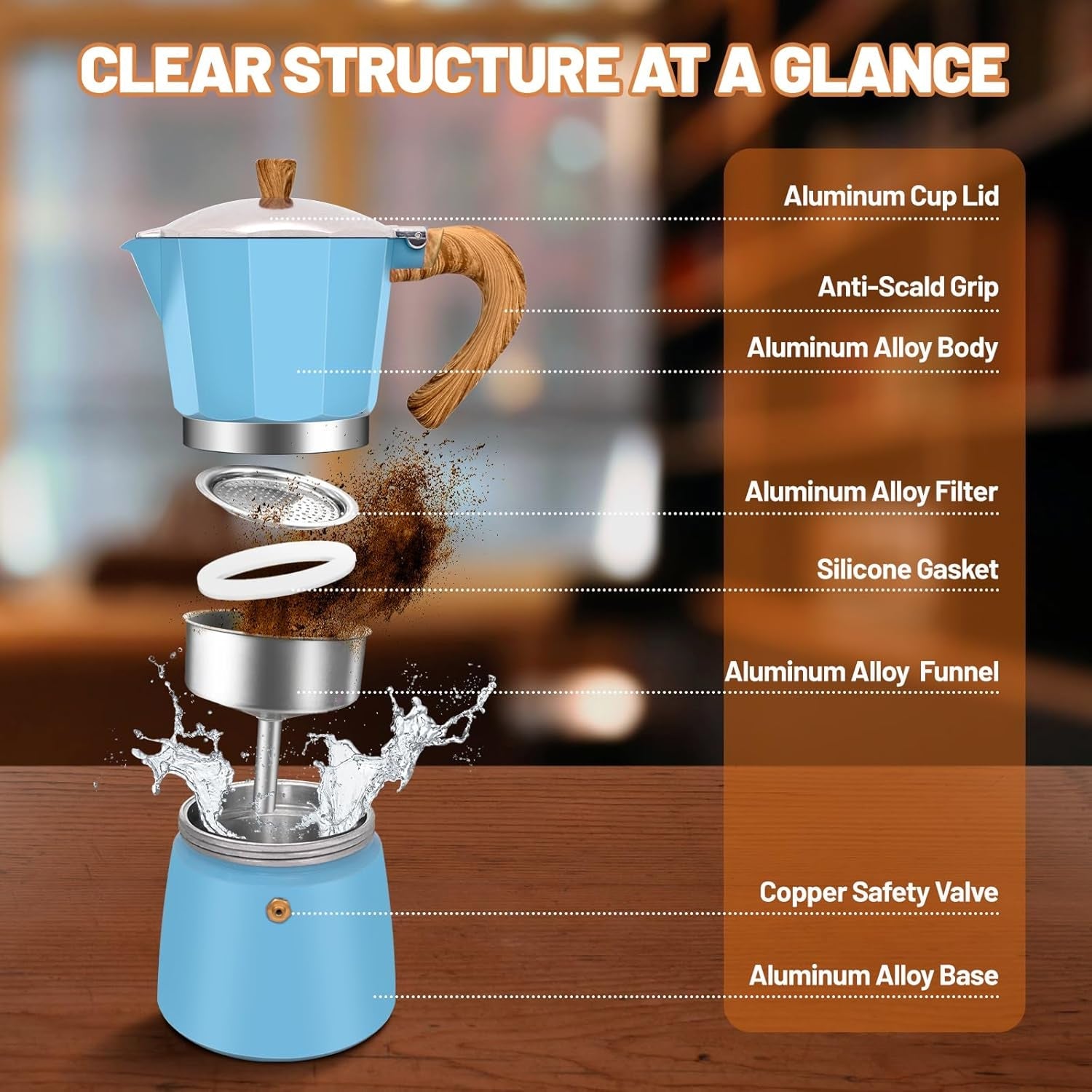 Stovetop Coffee Percolator Manual Espresso & Coffee Maker