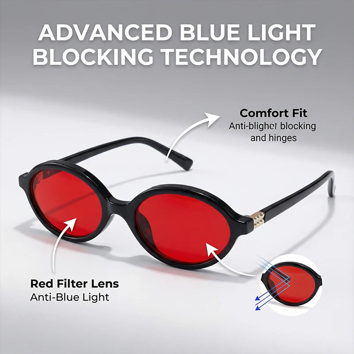 Blue Light Blocking Glasses for Computer Screen, Computer Glasses for Eye Strain Relief, Anti Blue Light Lens Eyeglasses