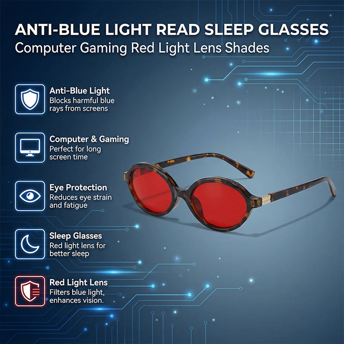 Blue Light Blocking Glasses for Computer Screen, Computer Glasses for Eye Strain Relief, Anti Blue Light Lens Eyeglasses