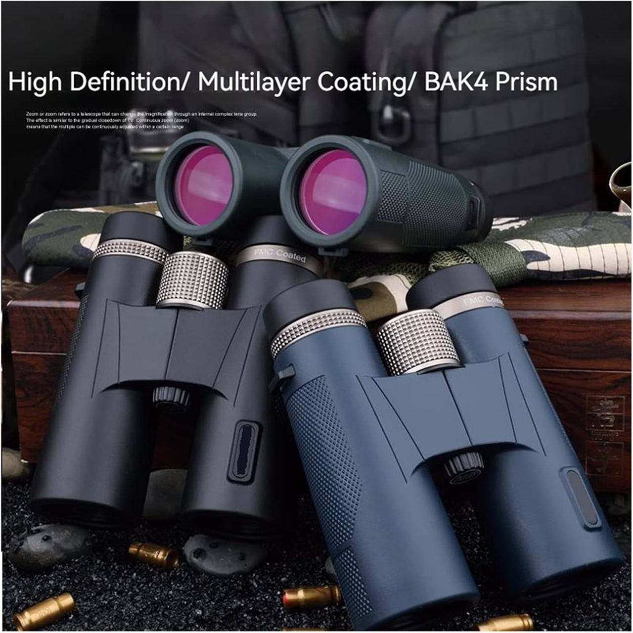 BinWicix 12x42 Hunting Binoculars ED Glass IP67 Waterproof A5 Zeiss Red Coating