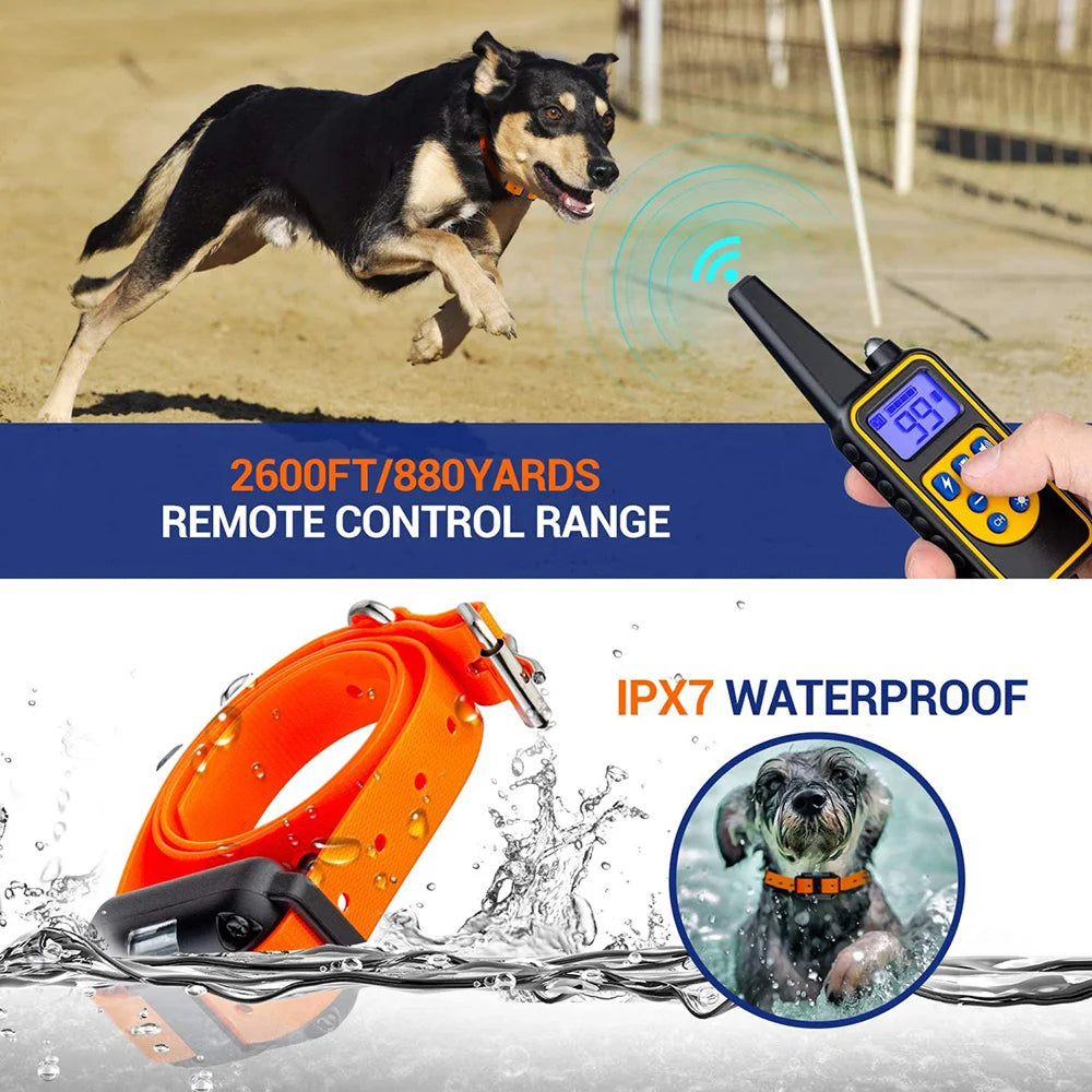ShokiDex Dog Training Collar 2,600ft Range IPX7 Waterproof 4 Humane Modes for 3 Dogs