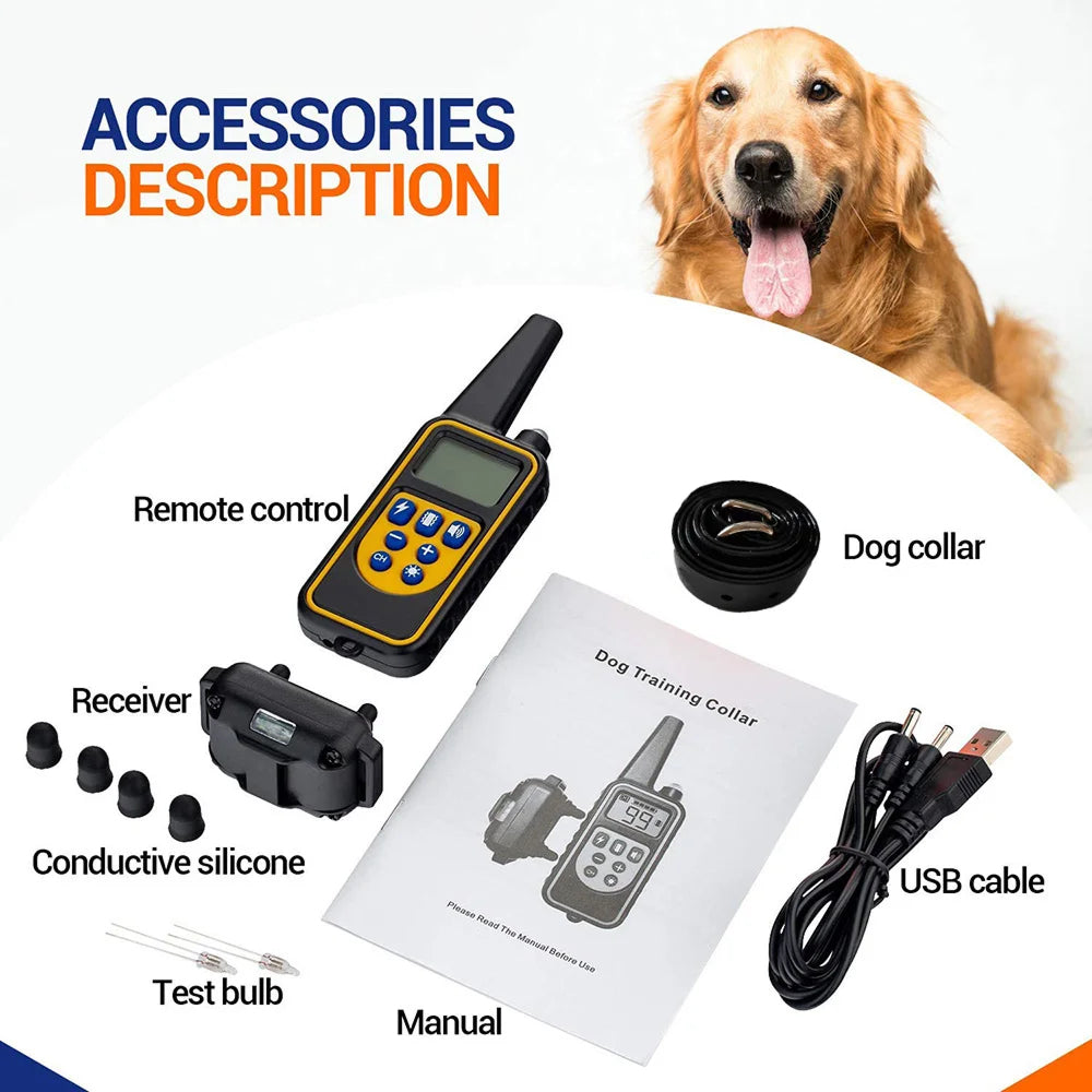 ShokiDex Dog Training Collar 2,600ft Range IPX7 Waterproof 4 Humane Modes for 3 Dogs