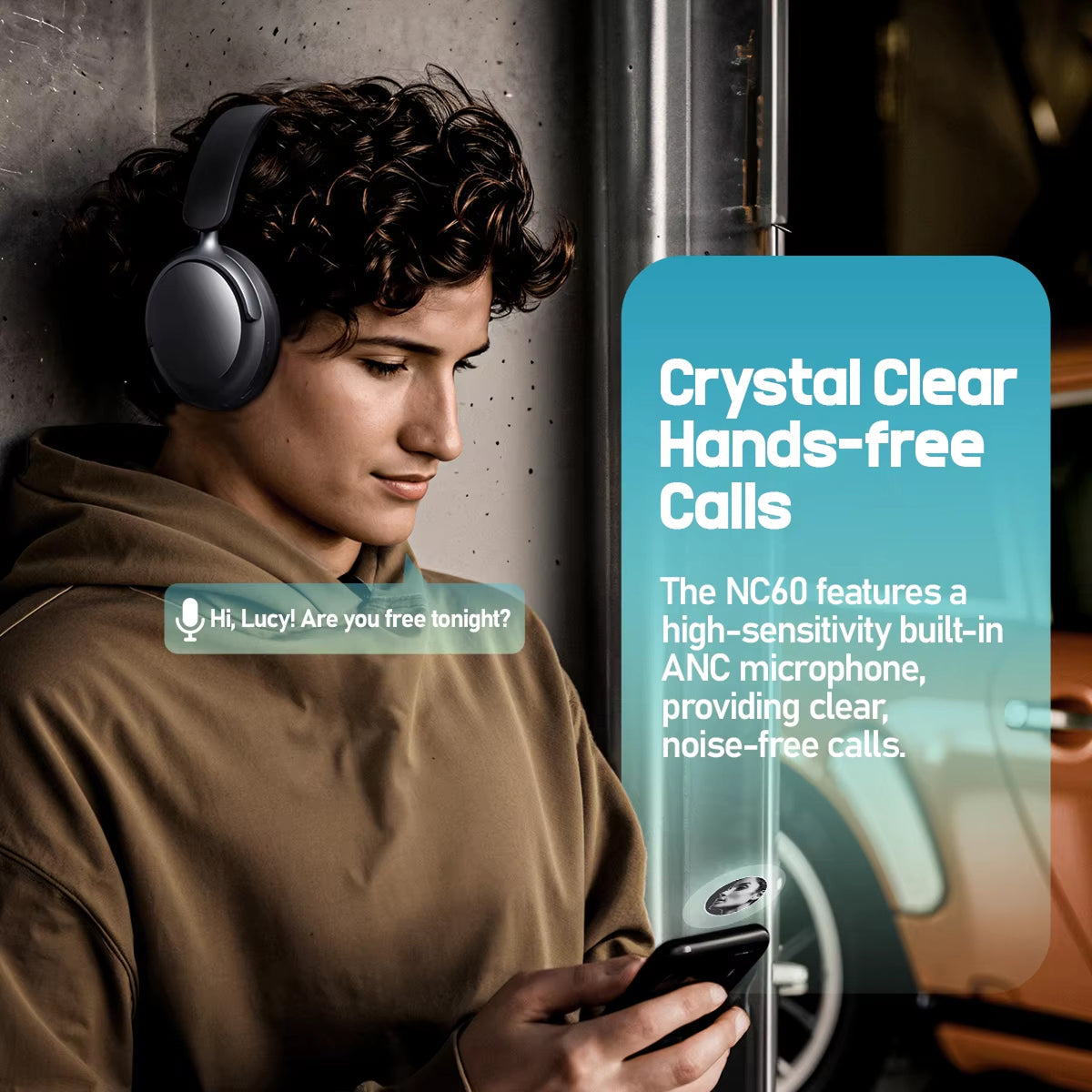 Over Ear Wireless Bluetooth Headphones ANC Active Noise Cancelling 90H