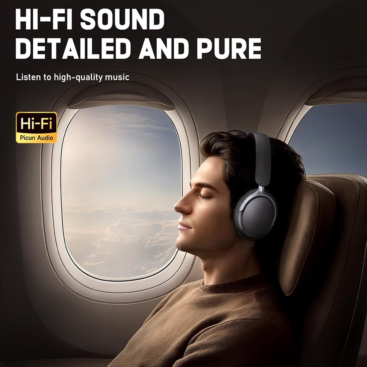 Over Ear Wireless Bluetooth Headphones ANC Active Noise Cancelling 90H