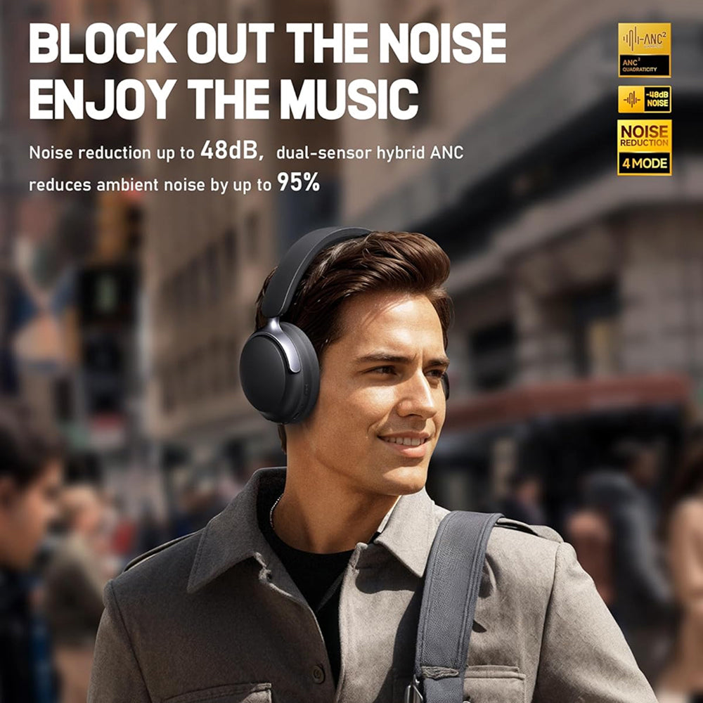 Over Ear Wireless Bluetooth Headphones ANC Active Noise Cancelling 90H