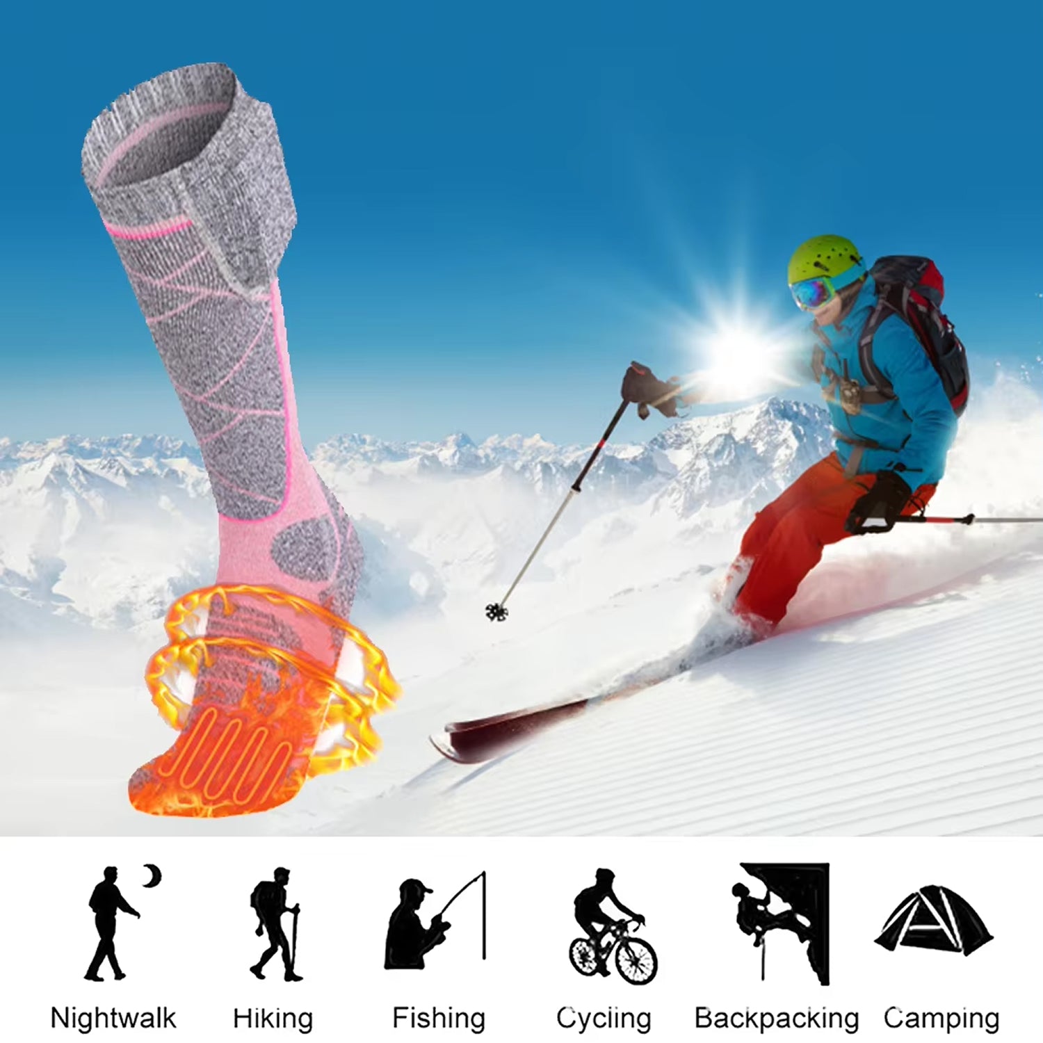 SkiHeati Heated Ski Socks