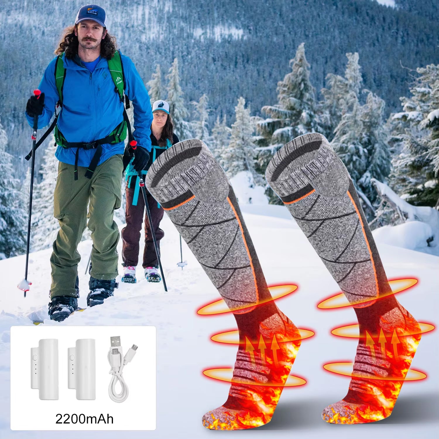 SkiHeati Heated Ski Socks