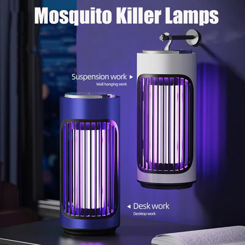 SlayInsec 3600V Electric Mosquito Zapper Cordless Type-C Rechargeable with 720° Multi-Sensory Attraction and UV Light
