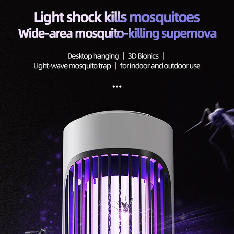 SlayInsec 3600V Electric Mosquito Zapper Cordless Type-C Rechargeable with 720° Multi-Sensory Attraction and UV Light
