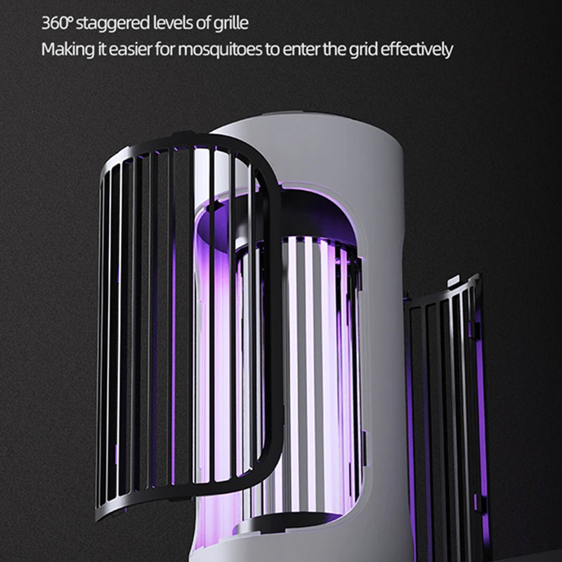 SlayInsec 3600V Electric Mosquito Zapper Cordless Type-C Rechargeable with 720° Multi-Sensory Attraction and UV Light