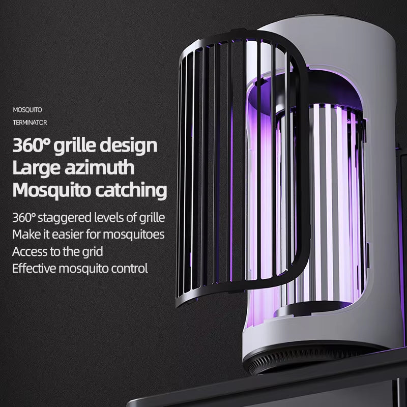 SlayInsec 3600V Electric Mosquito Zapper Cordless Type-C Rechargeable with 720° Multi-Sensory Attraction and UV Light