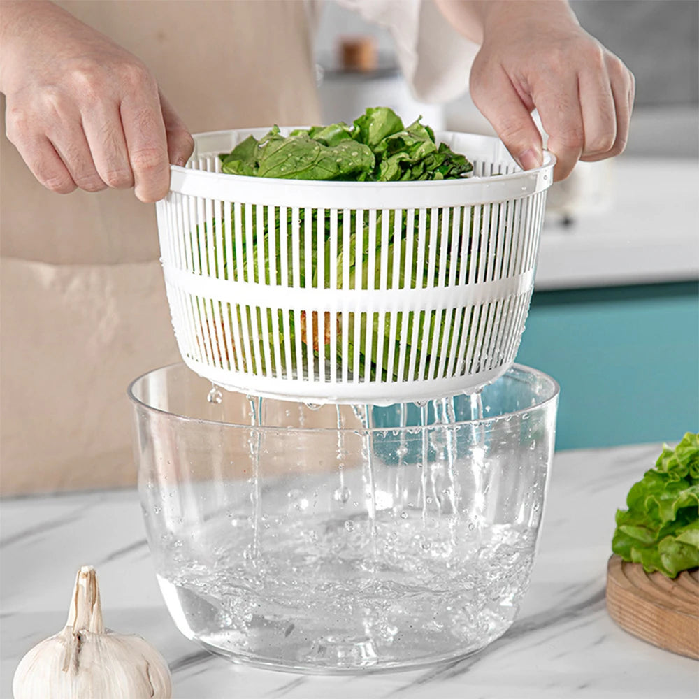 SpiSalix Salad Spinner 3L Large Capacity with Instant-Stop Button and Non-Slip Base