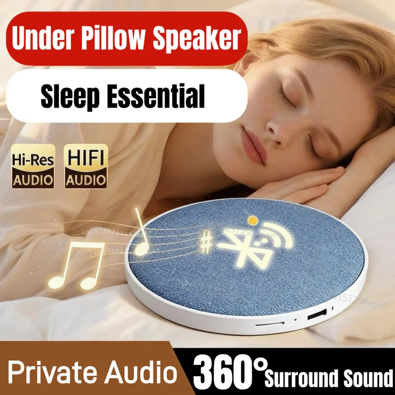 Under Pillow Bluetooth Speaker 360 Surround Sound Wireless Sleep Speakers for Side Sleepers SpikMek