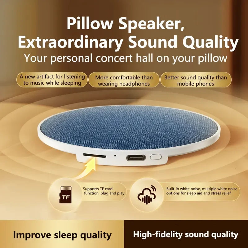 Under Pillow Bluetooth Speaker 360 Surround Sound Wireless Sleep Speakers for Side Sleepers SpikMek