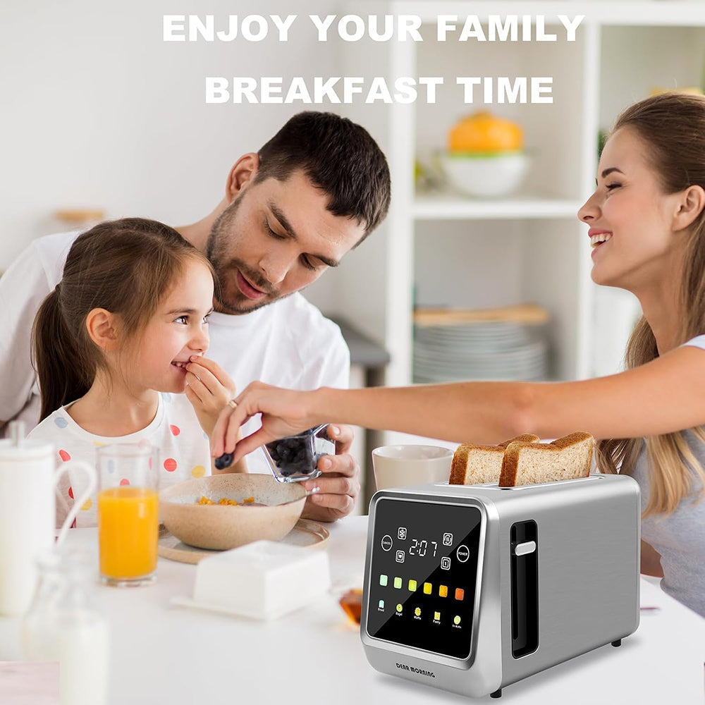 Smart Toaster - Touchscreen 2-Slice High-Speed Bread Toaster with Digital Display and Custom Settings