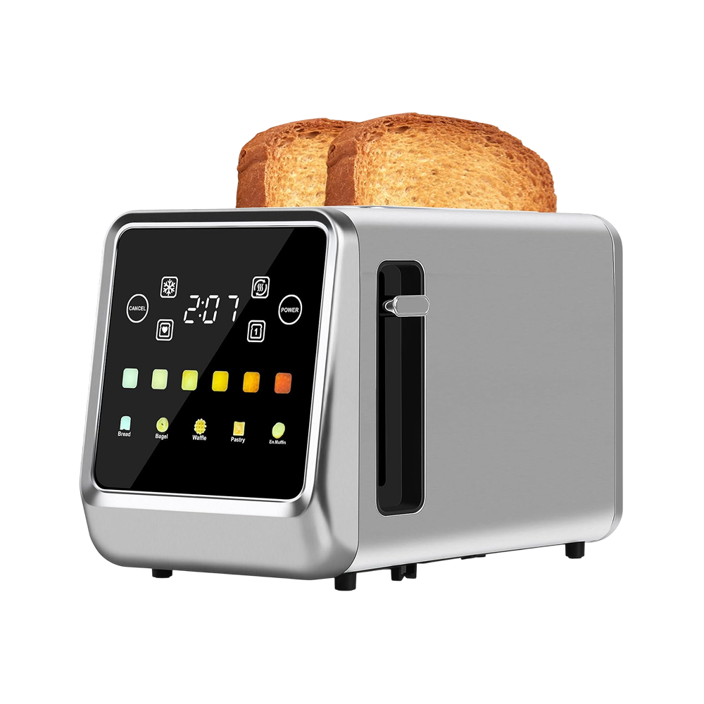 Smart Toaster - Touchscreen 2-Slice High-Speed Bread Toaster with Digital Display and Custom Settings