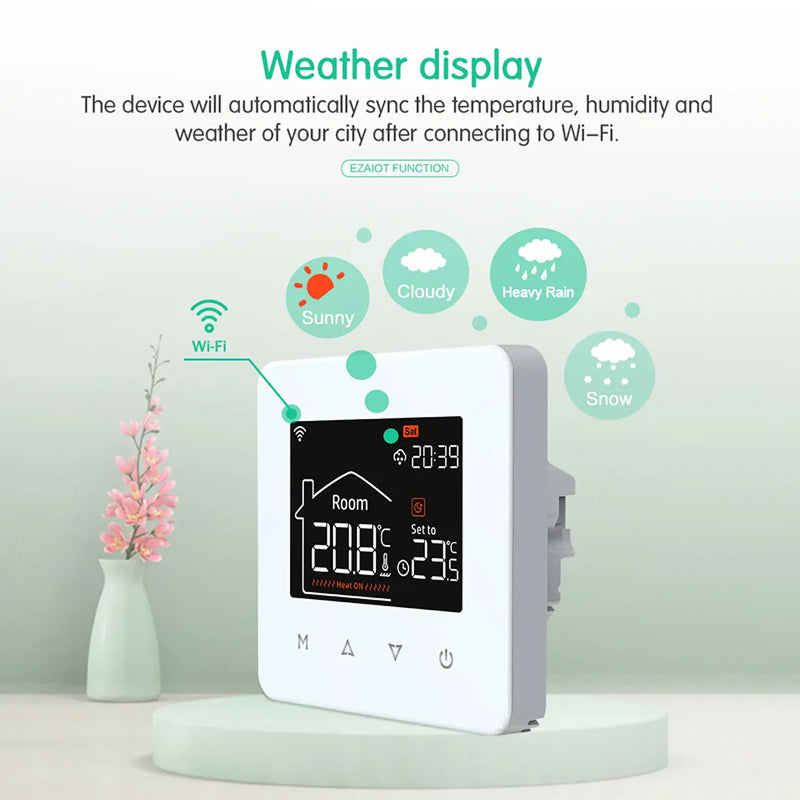 ThemitVi Smart Thermostat WiFi 0.1°C Precision 2.5D Glass Touch Panel with Alexa Google Home & Tuya App Control