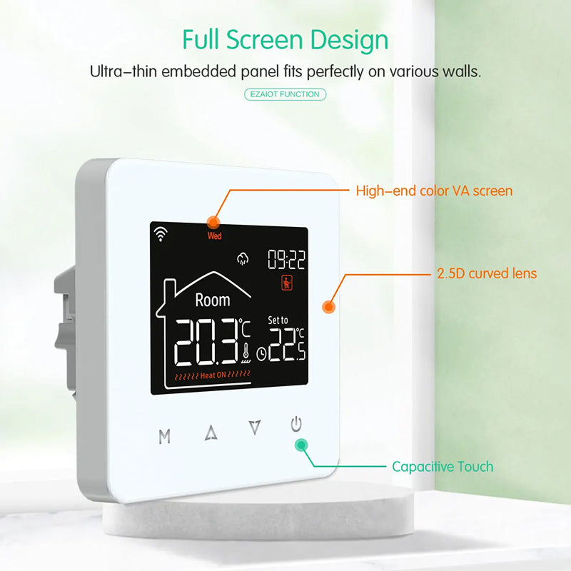 ThemitVi Smart Thermostat WiFi 0.1°C Precision 2.5D Glass Touch Panel with Alexa Google Home & Tuya App Control