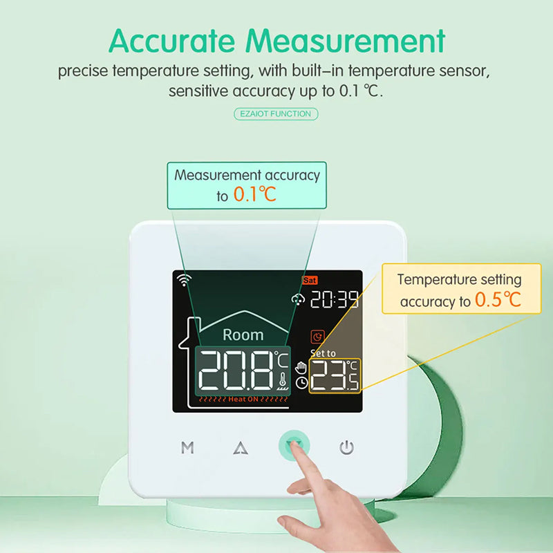 ThemitVi Smart Thermostat WiFi 0.1°C Precision 2.5D Glass Touch Panel with Alexa Google Home & Tuya App Control