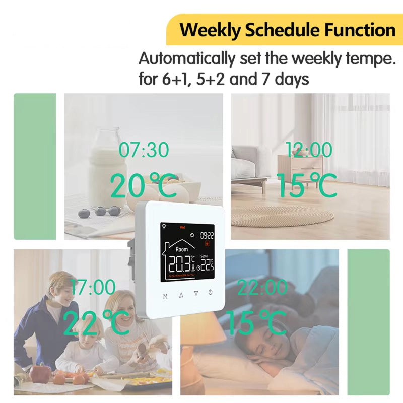 ThemitVi Smart Thermostat WiFi 0.1°C Precision 2.5D Glass Touch Panel with Alexa Google Home & Tuya App Control