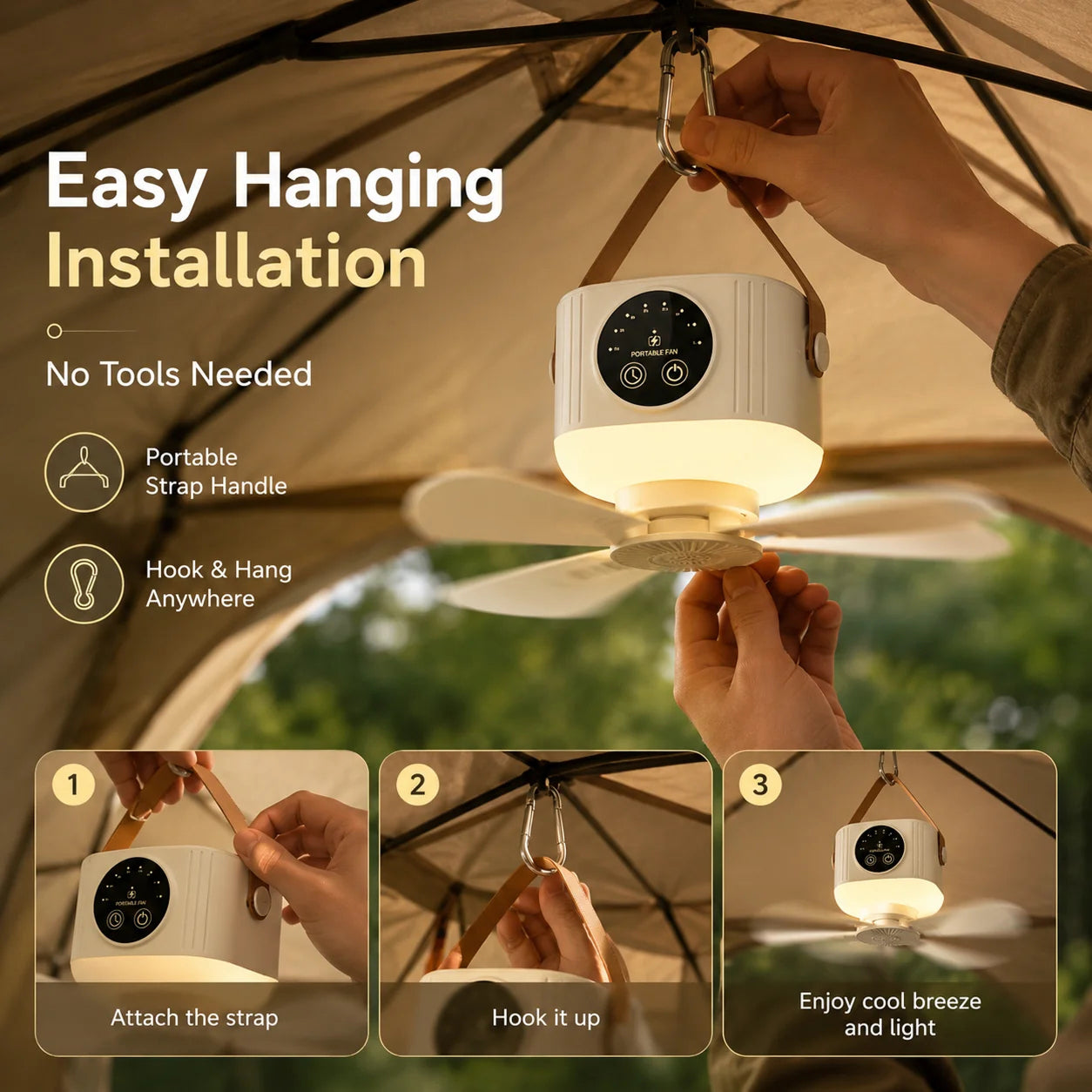 Outdoor Ceiling Fan with Lights & Remote Control Weatherproof Patio Fan