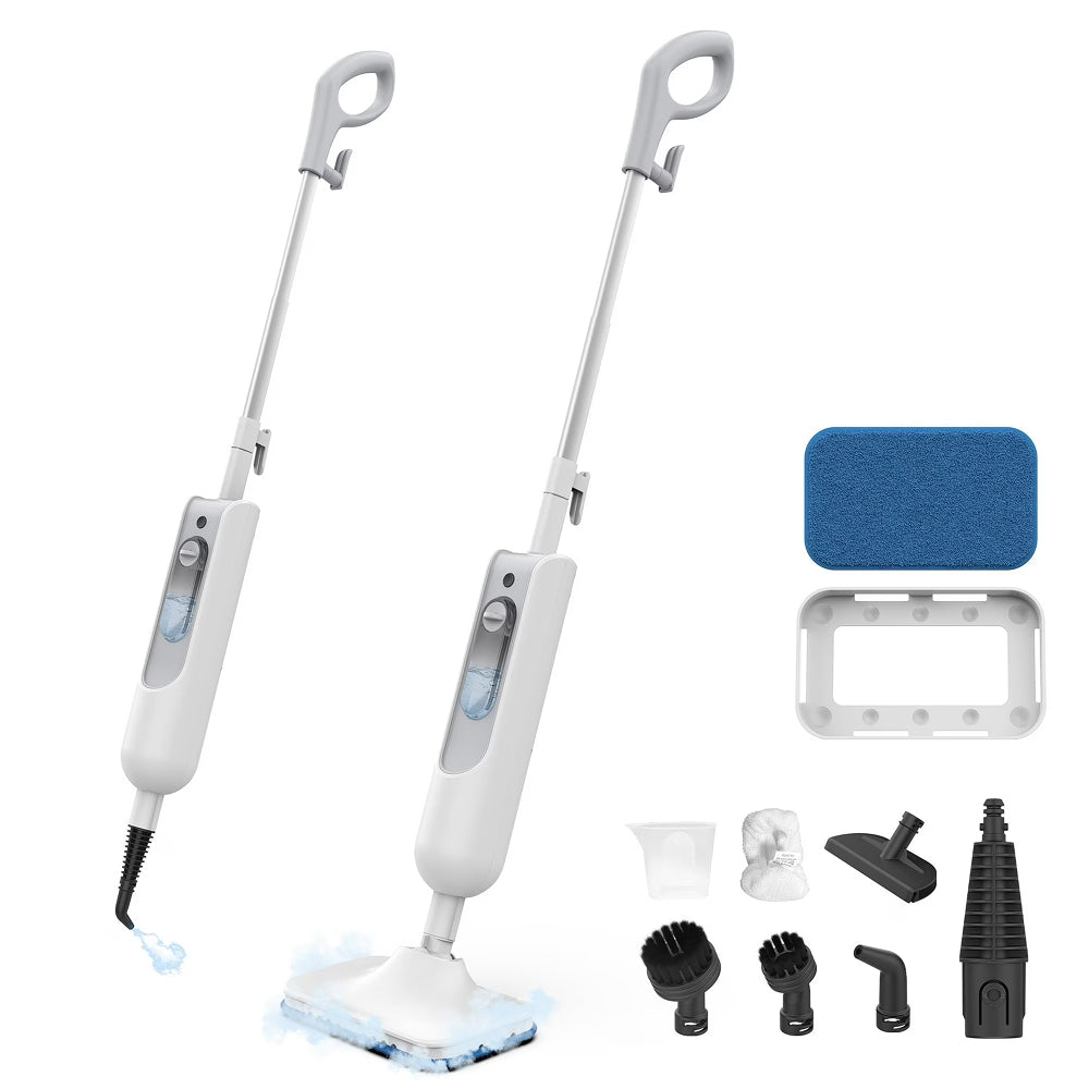 TimixGix 6-in-1 Floor Steamer 212°F Germ Elimination 15s Fast Heat-Up with 360ml Tank and 180° Swivel Head