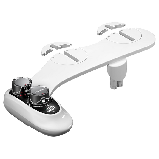 TivDetix Bidet Attachment for Toilet Dual Nozzle with Digital Temperature Display & 7.9ft Hot Water Hose