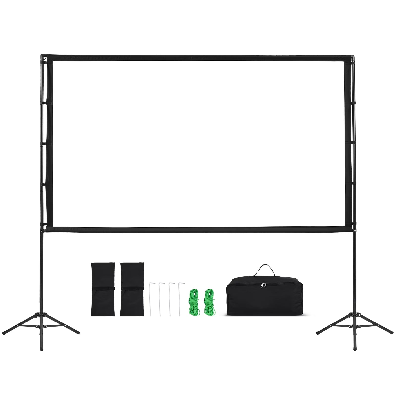 TorinLaxi Outdoor Projector Screen with Stand 4K HD 9.9 lbs Wrinkle-Free Movie Display