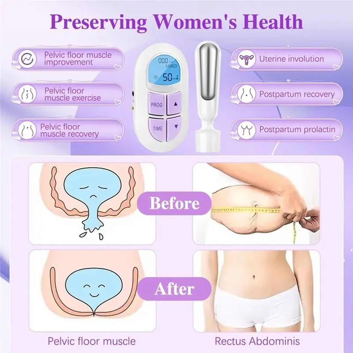 TraciPeliv Pelvic Floor Trainer Electrical Stimulation Urinary Incontinence Device