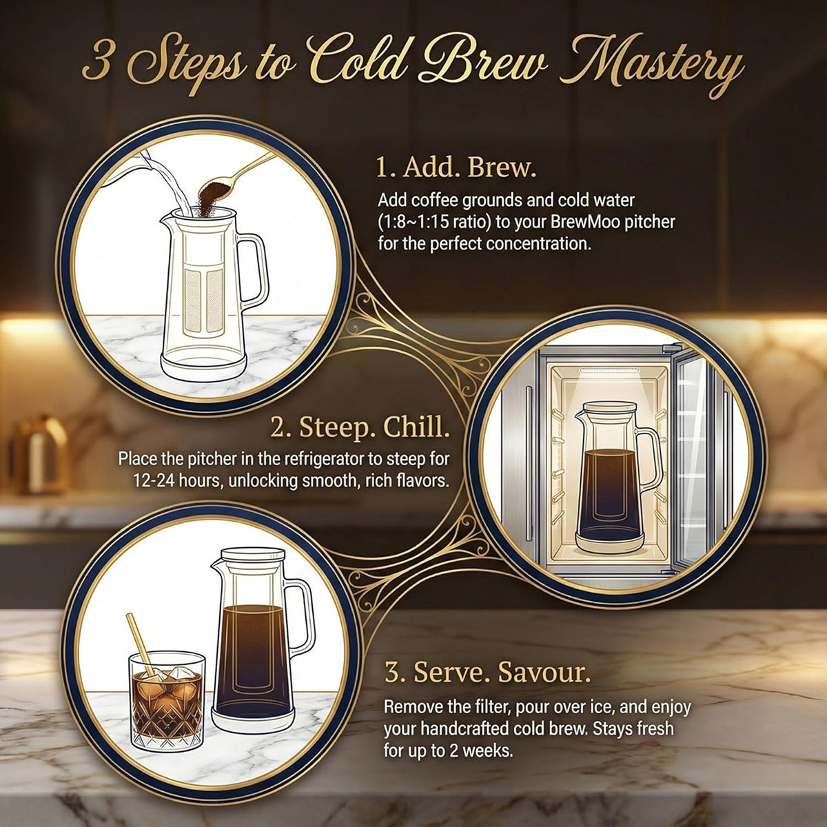 Cold Brew Coffee Maker - Iced Coffee Maker Pitcher with Fine Mesh Stainless Steel Filter