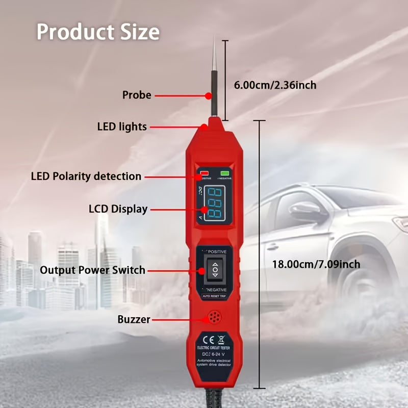 6-24V DC Continuity Tester Circuit Probe Light Meter with LED Polarity Indicator Buzzer TyvixAxi