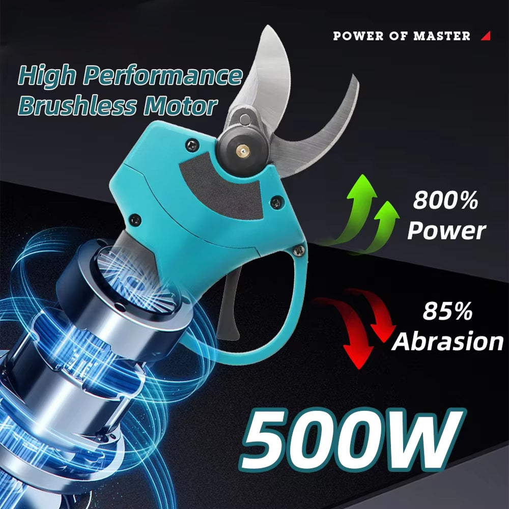 VadosCut Electric Pruning Shears 500W Brushless Motor with High Carbon Steel Blades for Gardening and Landscaping