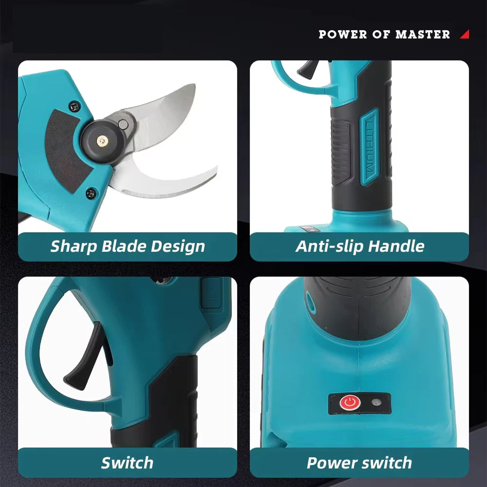 VadosCut Electric Pruning Shears 500W Brushless Motor with High Carbon Steel Blades for Gardening and Landscaping