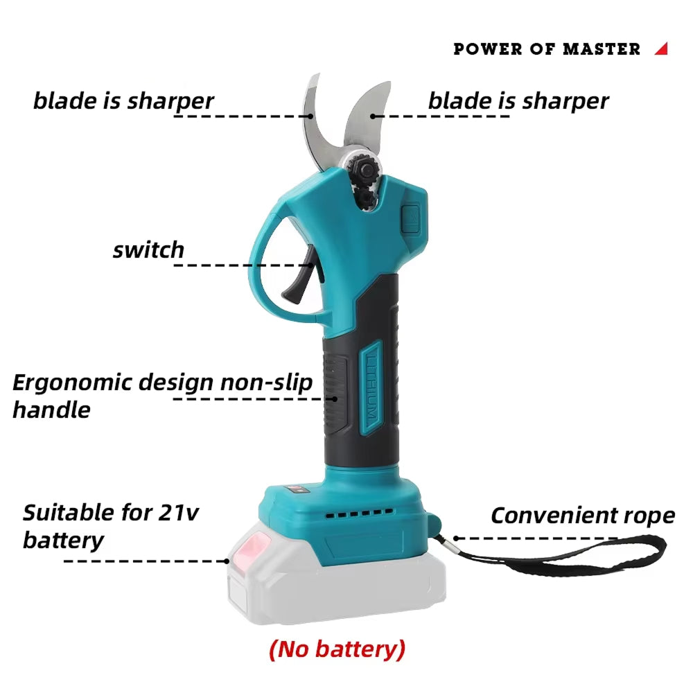 VadosCut Electric Pruning Shears 500W Brushless Motor with High Carbon Steel Blades for Gardening and Landscaping