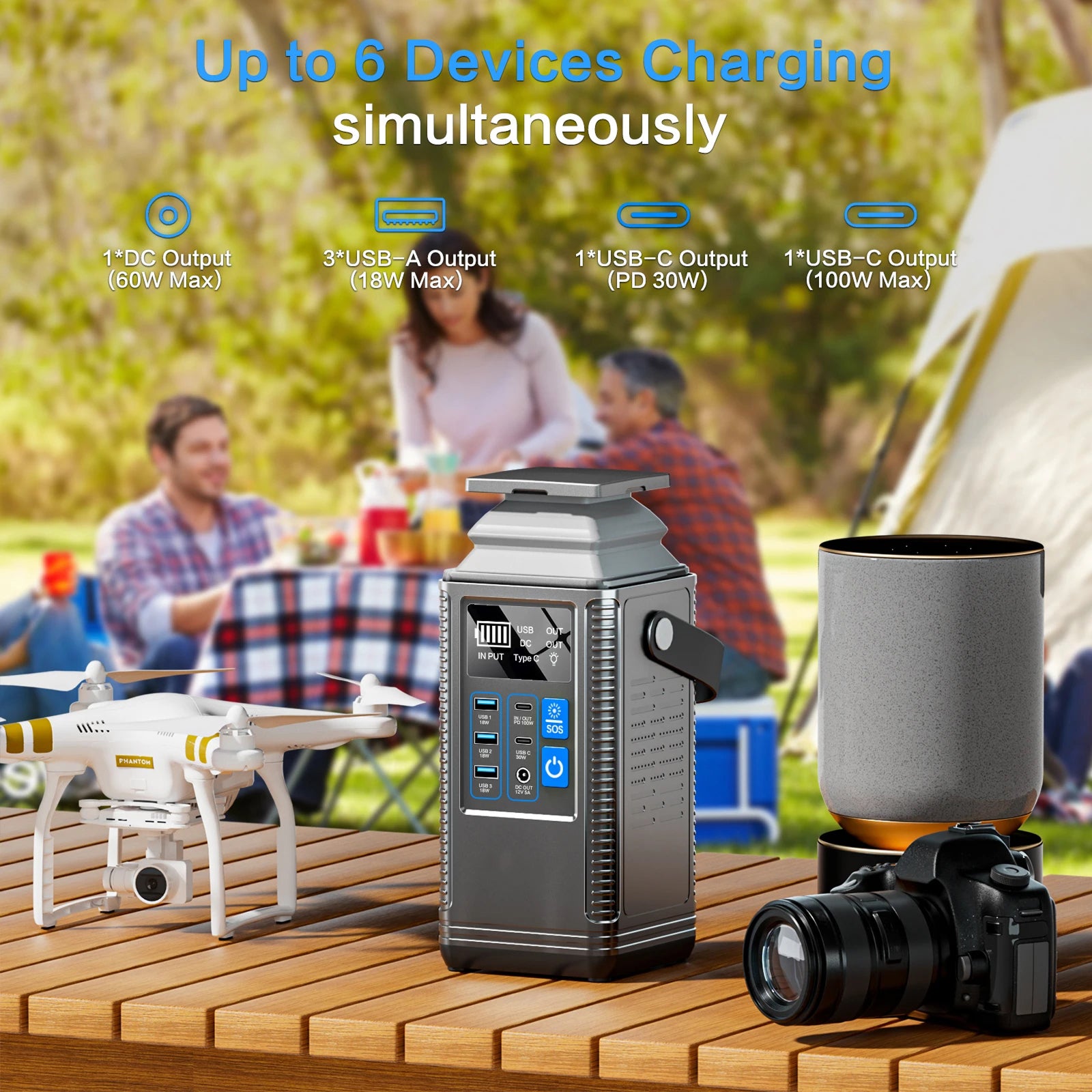 VesiForn Portable Power Station 296Wh PD 100W Fast Charging Solar Generator