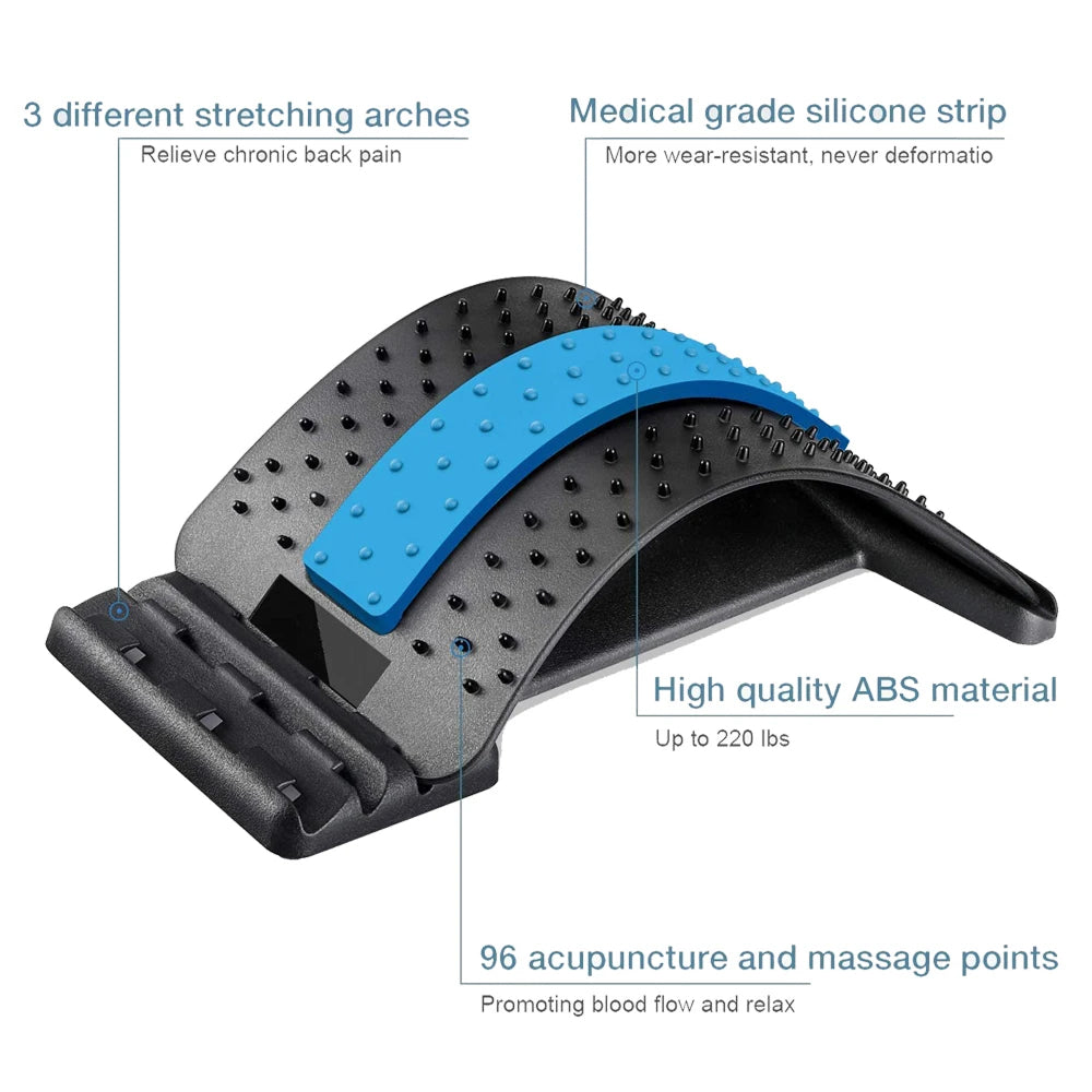 VicChixi Back Stretcher 150 Nodes 3 Levels Lumbar Lower Pain Relief Decompressor