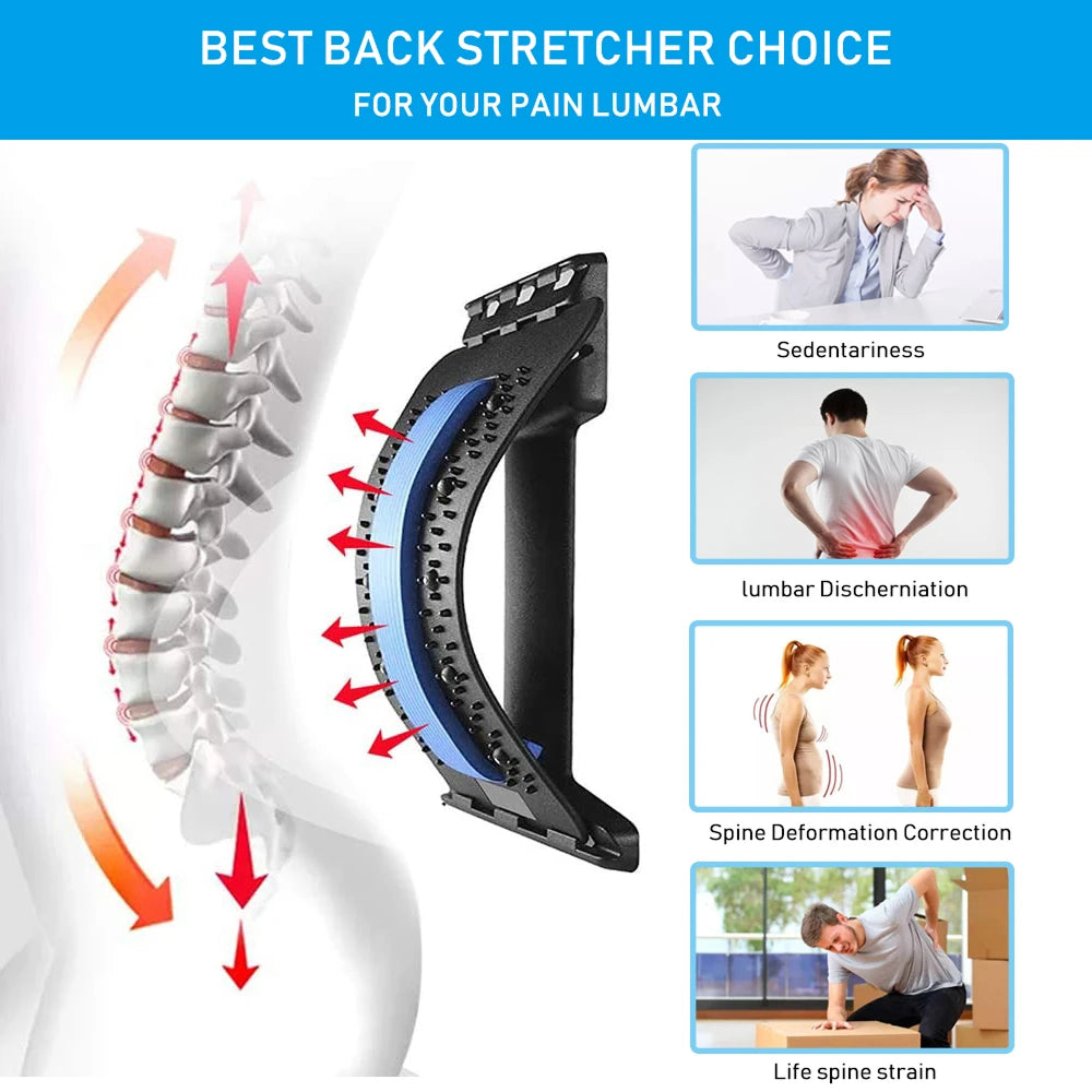 VicChixi Back Stretcher 150 Nodes 3 Levels Lumbar Lower Pain Relief Decompressor