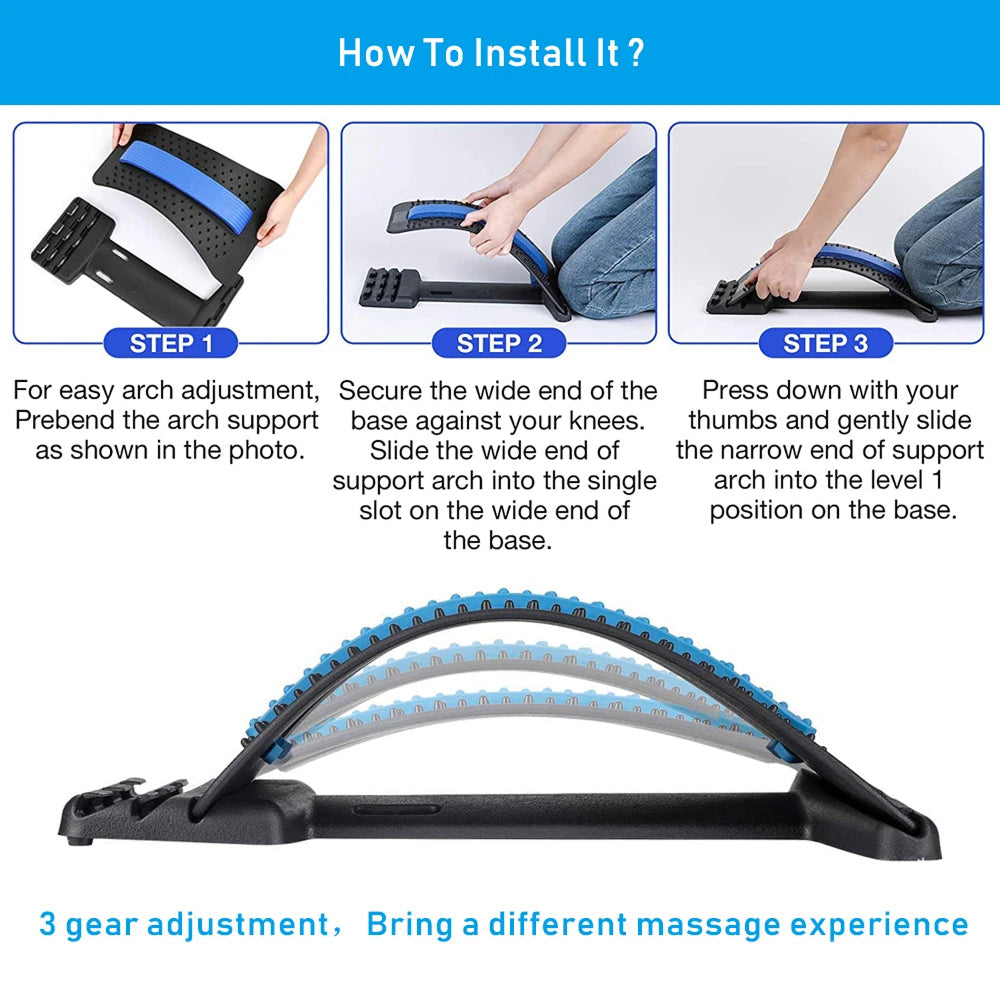 VicChixi Back Stretcher 150 Nodes 3 Levels Lumbar Lower Pain Relief Decompressor