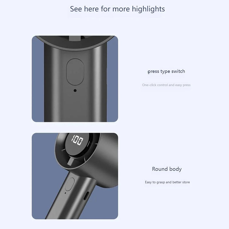 Portable Handheld Fan - Battery Operated Mini Personal Cooling Fan for Travel and Outdoor
