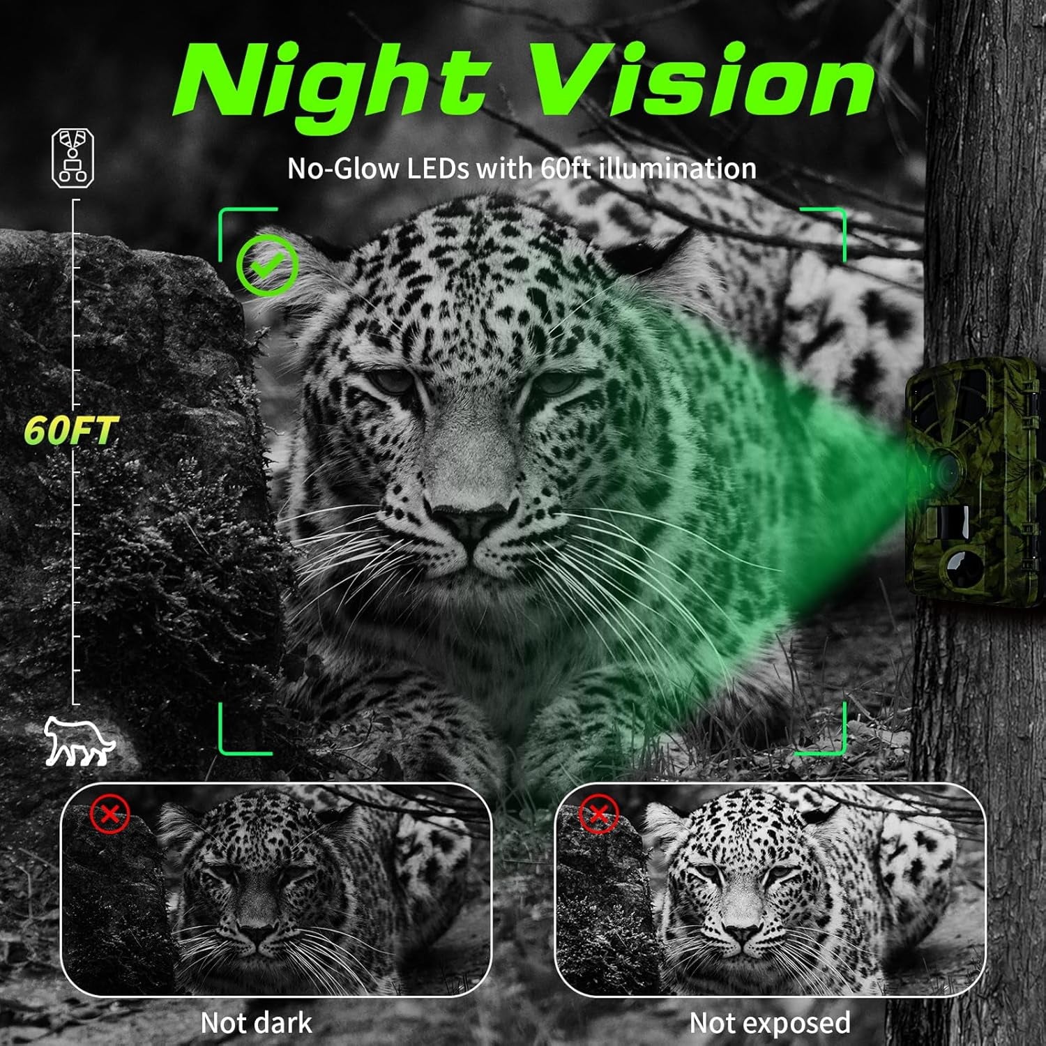 VixTralix 4K Trail Camera - 48MP Wildlife Game Camera with WiFi Bluetooth App Control, 0.2s Trigger Speed