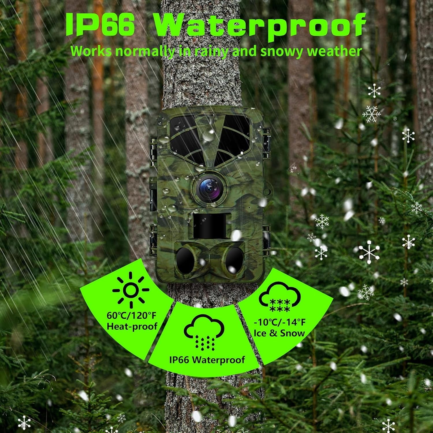 VixTralix 4K Trail Camera - 48MP Wildlife Game Camera with WiFi Bluetooth App Control, 0.2s Trigger Speed