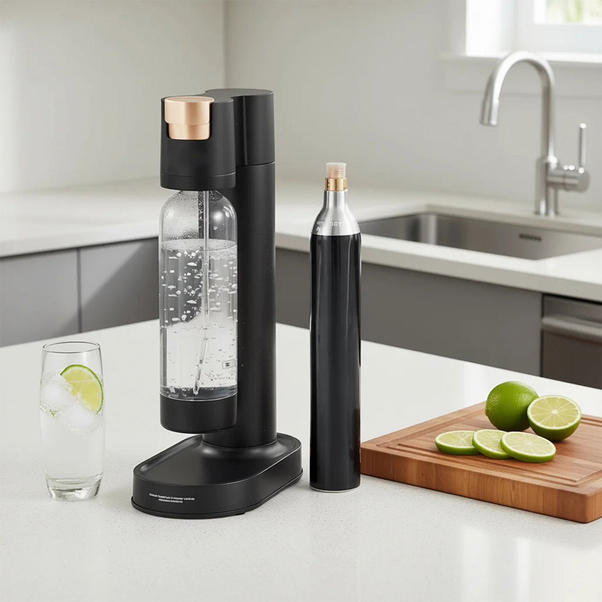 WaSekix Soda Water Maker 3-Second Carbonator 60L CO2 Sparkling Machine