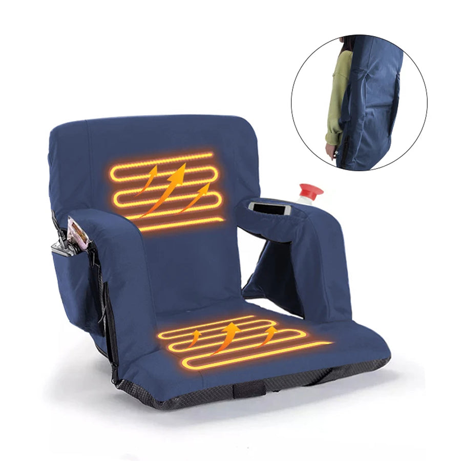 Heated Stadium Seat - Portable Padded Chair with Heating for Bleachers & Camping