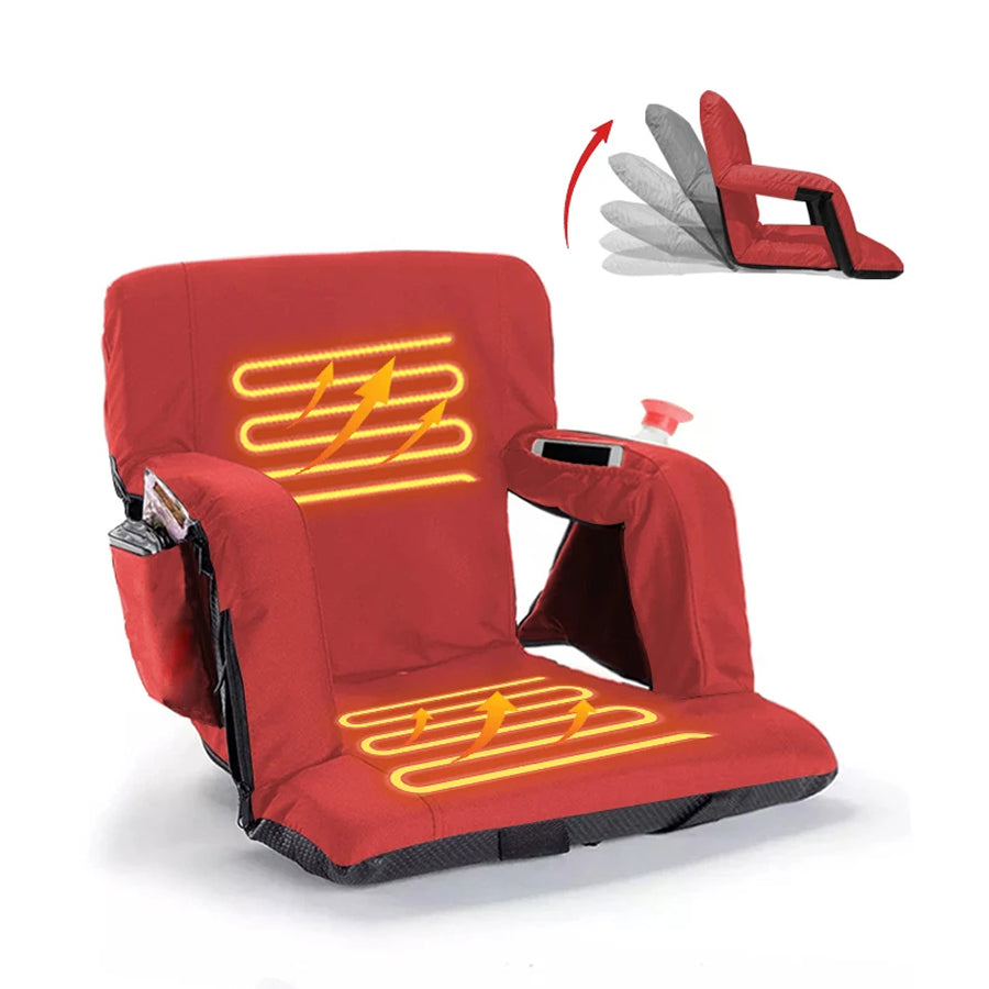 Heated Stadium Seat - Portable Padded Chair with Heating for Bleachers & Camping