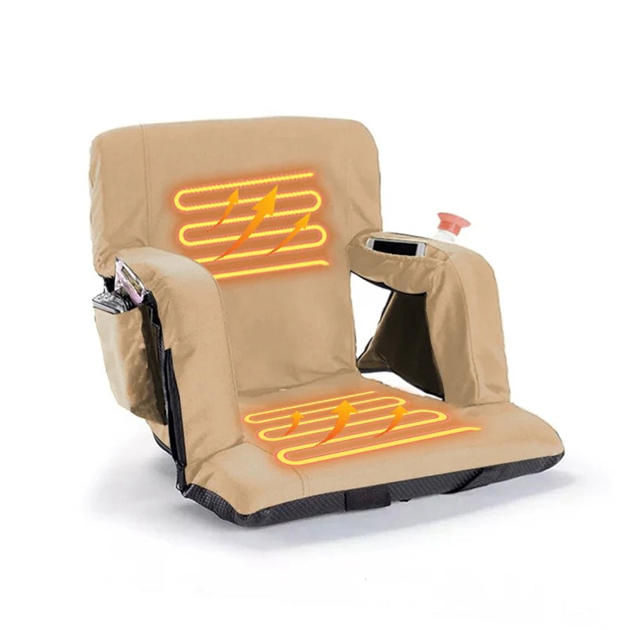Heated Stadium Seat - Portable Padded Chair with Heating for Bleachers & Camping