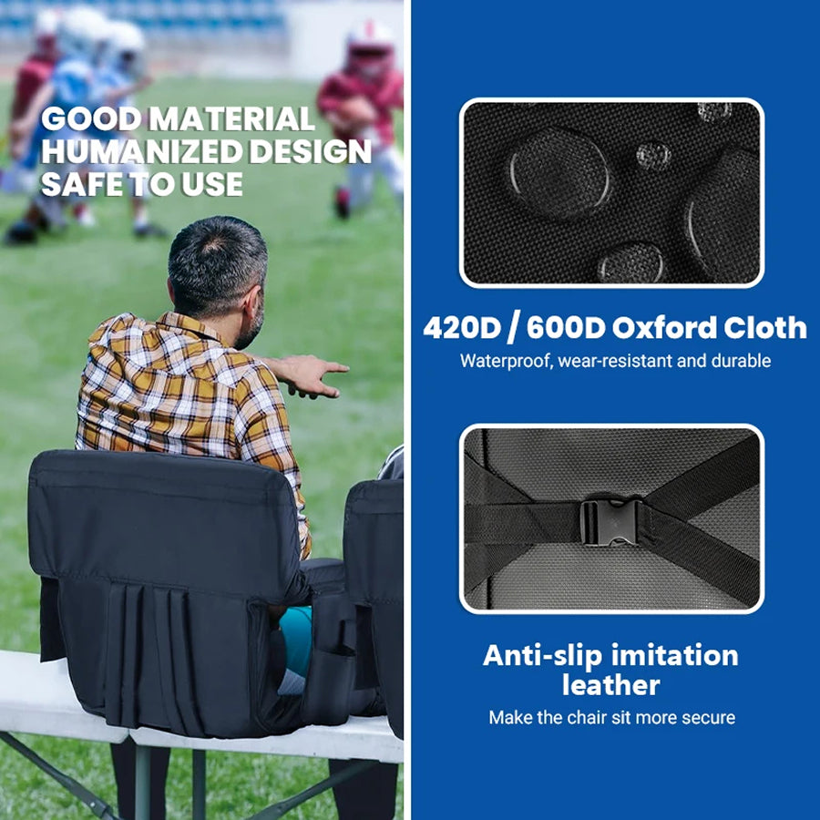 Heated Stadium Seat - Portable Padded Chair with Heating for Bleachers & Camping