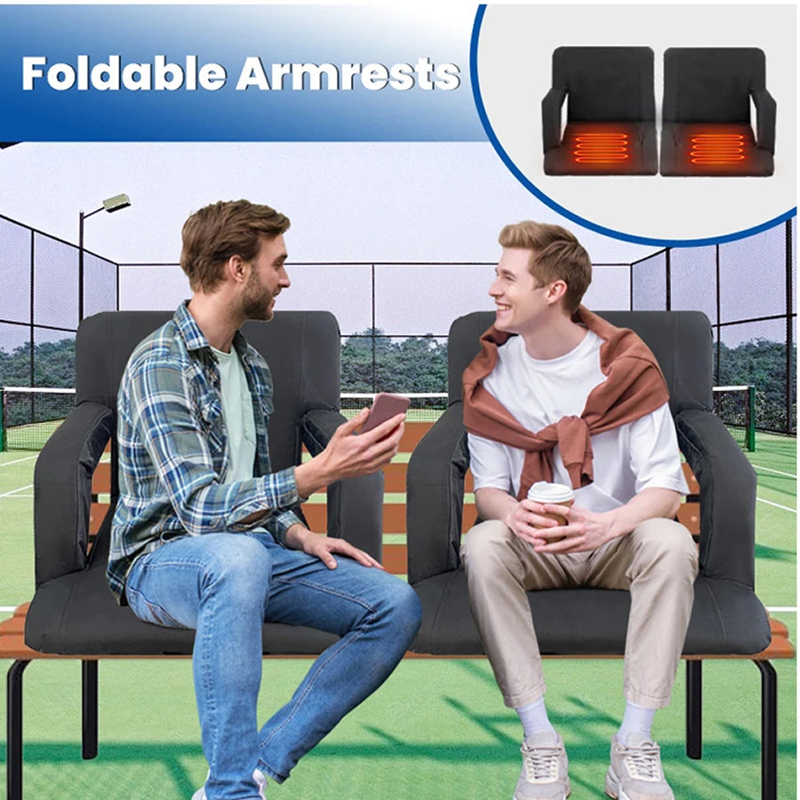 Heated Stadium Seat - Portable Padded Chair with Heating for Bleachers & Camping