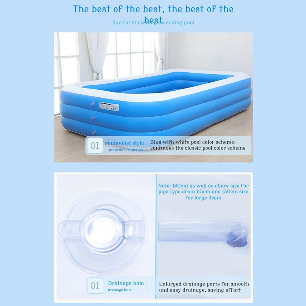 WaviJoy Family Inflatable Pool with Independent Airbag System and Cushioned Thermal Bottom