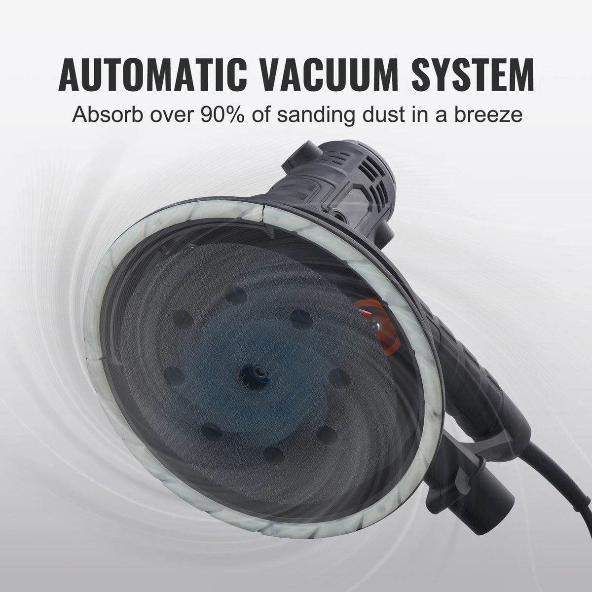 Electric Drywall Sander with Vacuum Dust Collection Attachment for Wall & Ceiling Sanding